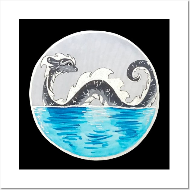 Loch Ness Monster Wall Art by Lady Lilac